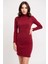 Kadın Bordo Kaşkorse Balıkçı Yaka Uzun Kollu Bodycon Mini Elbise – Şık, Rahat ve 4 Mevsim 1