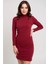 Kadın Bordo Kaşkorse Balıkçı Yaka Uzun Kollu Bodycon Mini Elbise – Şık, Rahat ve 4 Mevsim 2