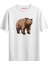 Bear Walking Baskılı Tasarım T-Shirt 1