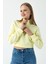 Kadın Dik Yaka Yarım Fermuarlı Uzun Kollu Sweatshirt Sarı - 2534 2