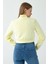 Kadın Dik Yaka Yarım Fermuarlı Uzun Kollu Sweatshirt Sarı - 2534 6