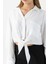 Kadın Çift Cepli Bağlama Detaylı Gömlek Beyaz - 25Y 34142-1 6