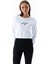 Kadın Bisiklet Yaka California Baskılı Crop Sweatshirt Beyaz - 264421 2