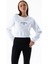Kadın Bisiklet Yaka California Baskılı Crop Sweatshirt Beyaz - 264421 7