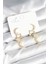 Ay ve Yıldız Model Gold Renk Pirinç Kadın Küpe 1