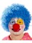 Bfs Mavi Renk Kıvırcık Afro Bonus Peruk Takma Saç ve Kırmızı Burun Seti 1