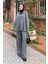 Selanik Pantalonlu Tesettür Takım Füme 1