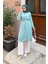 Bağlama Detaylı Uzun Tesettür Tunik Mint Yeşili 1