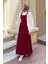 Askılı Gabardin Tesettür Jile Bordo 2