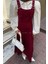 Askılı Gabardin Tesettür Jile Bordo 3