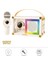 Taşınabilir Rgb Işılı Sevimli Figürlü Mikrofonlu Karaoke Bluetooth Hoparlör Krem 3