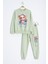 Yeşil Ayıcık Baskılı Beli Lastikli Kız Çocuk Eşofman Takımı 22755 1