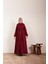 Düğmeli Kloş Kaban - Bordo 3