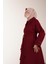 Düğmeli Kloş Kaban - Bordo 4