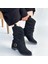 Siyah Süet Körüklü Kadın Topuklu Çizme 4