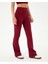 Kadın Bordo Koyu Kırmızı Flare Tayt - Yüksek Bel, Dize Kadar Oturan İspanyol Paça Tayt, Spor ve Günlük Kullanım 1