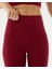Kadın Bordo Koyu Kırmızı Flare Tayt - Yüksek Bel, Dize Kadar Oturan İspanyol Paça Tayt, Spor ve Günlük Kullanım 4