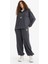 Standart Fit Beli Bağcıklı Lastikli Paça Cepli Baskılı Uzun Boy Polar Eşofman Altı 4