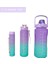Mor, 3’lü Set - Sticker’lı Pipetli Matara Seti - 2000ML,900ML,300ML 2