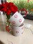 2 Li El Işi Kırmızı Çiçekler Işlemeli Doğal Seramik Mug Kupa Çay / Cappuccino Fincanı 3