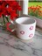 2 Li El Işi Kırmızı Çiçekler Işlemeli Doğal Seramik Mug Kupa Çay / Cappuccino Fincanı 6