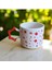 Kırmızı Yıldızlar Desenli Yıldız Kulplu El Yapımı Doğal Seramik Mug Kupa Çay Cappuccino Fincanı 3