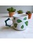 2 Li Yeşil Yapraklar Desenli Yıldız Kulplu El Doğal Yapımı Seramik Mug Kupa Çay Cappuccino Fincanı 4