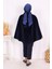 70060 Düğme Detaylı Panço Lacivert 4