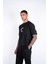 Erkek Kısa Kollu, Gömleklik Garni Kumaşlı, Baskılı, Dikiş Detaylı Regular Fit T-Shirt 2