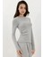 Kadın Yumuşak Dokulu Uzun Kollu Bluz Busem Collection Grey 5