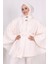 70060 Düğme Detaylı Panço Ekru 5