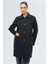 Gömlek Yaka Torba Cep Detaylı Büyük Beden Kaban Siyah 3132 2