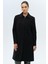 Gömlek Yaka Punto Detaylı Büyük Beden Kaban Siyah 3117 3