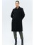 Gömlek Yaka Punto Detaylı Büyük Beden Kaban Siyah 3117 4