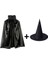Siyah Yakalı Pelerin ve Siyah Cadı Şapkası Seti Çocuk Boy 2