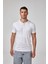 Erkek Beyaz Kısa Kollu Düğmeli Yaka Modal Basic Tişört C2T2N6O1 1