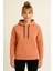 Kadın Somon Kapüşonlu SWEATSHIRT-W1108-K 2