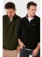 Slim Fit Anti-Pilling Tüylenme Yapmayan Bato Yaka Şardonlu 2'li Paket Polar Erkek Polar 5906001S2 1