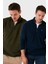 Slim Fit Anti-Pilling Tüylenme Yapmayan Bato Yaka Şardonlu 2'li Paket Polar Erkek Polar 5906001S2 1