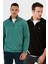 Slim Fit Anti-Pilling Tüylenme Yapmayan Bato Yaka Şardonlu 2'li Paket Polar Erkek Polar 5906001S2 1