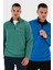 Slim Fit Anti-Pilling Tüylenme Yapmayan Bato Yaka Şardonlu 2'li Paket Polar Erkek Polar 5906001S2 1