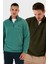Slim Fit Anti-Pilling Tüylenme Yapmayan Bato Yaka Şardonlu 2'li Paket Polar Erkek Polar 5906001S2 1