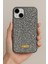 Apple iPhone 13 - 14 - 15 Uyumlu Kılıf Elmas Tasarımlı Gri Taşlı Işıltılı Pırlanta Silikon Kapak 2