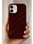 Apple iPhone 12 - 12 Pro Kılıf Parlak Kabartmalı Dalga Tasarımlı Desenli Mürdüm Darbe Emici Kapak 2