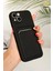 Apple iPhone 13 Kılıf Kamera Korumalı Kartlıklı Cüzdanlı Kırmızı Tuşlu Siyah Silikon Kapak 1