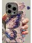 iPhone 11 Kılıf Renk Geçişli Taşlı Kamera Lens Korumalı Simli Mor Kelebek Desenli Darbe Emici 1