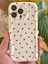 Apple iPhone 15 Pro Max Kılıf Kamera Korumalı Dalga Kenarlı Kırmızı Kalp Desenli Silikon Kapak 3