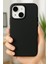 Apple iPhone 15 Plus/14 Plus Kılıf Kadife Lansman Soft Yumuşak Liquid Siyah Silikon Kamera Korumalı Kapak 3
