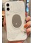 Apple iPhone 11 Kılıf 3D Kelebek Gül Desenli Aynalı Simli Şeffaf Tasarımlı Silikon Kapak 2