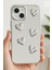 Apple iPhone 15 Uyumlu Kılıf Aynalı Gümüş 3D Kalp Desenli Darbe Emici Silikon Kapak 2